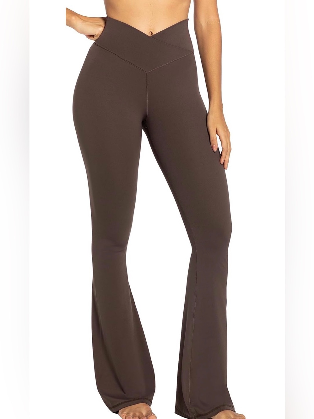Sunzel Flare Crossover Yoga Pants with Tummy Control, High-Waisted and Wide Leg